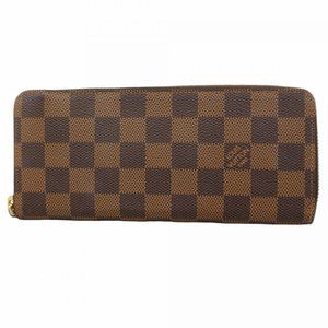 Louis Vuitton Damier Portefeuille Clemence Long Wallet N41626 Ebene Rose Ball...